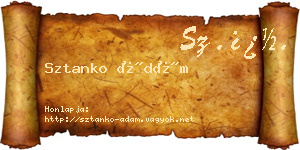 Sztanko Ádám névjegykártya