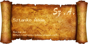Sztanko Ádám névjegykártya